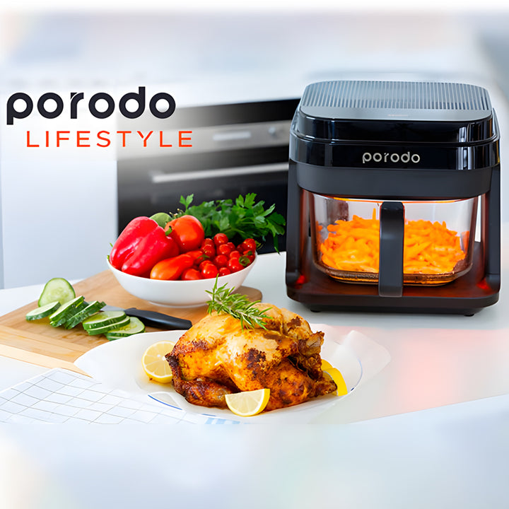 Porodo Lifestyle 5.5L Capacity Full Glass Air Fryer