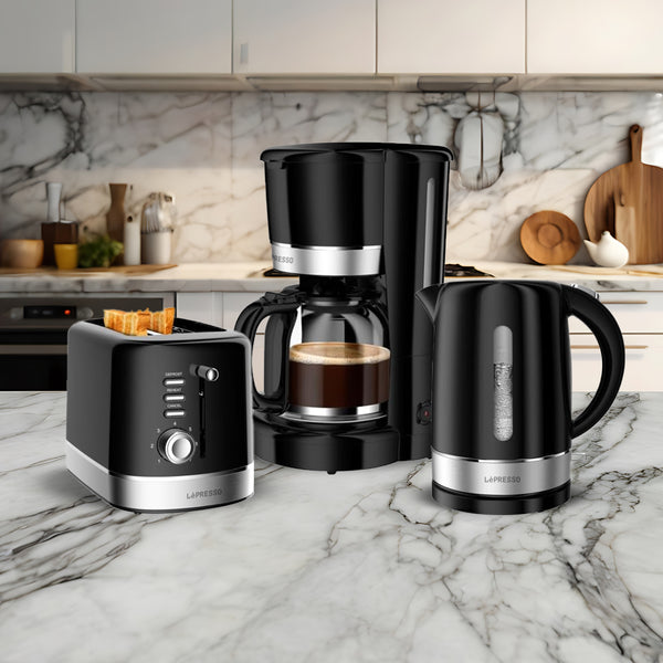 LePresso Triple Breakfast Set (Toaster, Coffee Maker, Kettle) for Easy and Delicious Breakfast