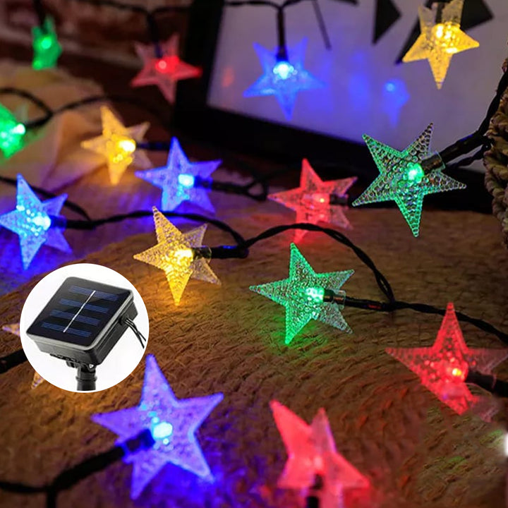 Solar Star String Lights With 8 Lighting Modes Waterproof Solar Powered   