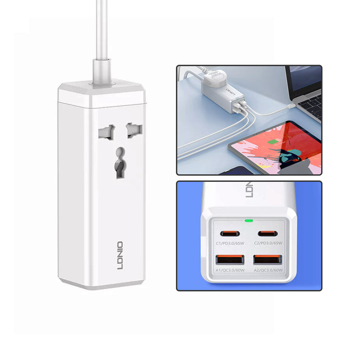 LDNIO HUB (SC1418) 2500W DESKTOP POWER STRIP 2TYPE-C + 2USB 65W