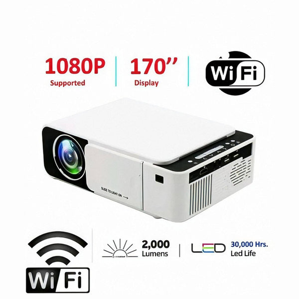 Borrego T5 Wi-Fi 1080P Projector and Speakers with 5 Connection Ports