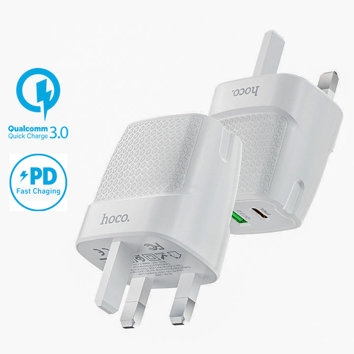 Hoco C85B Wall charger “C85B Bright” PD20W + QC3.0 UK plug