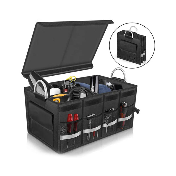 Durable Waterproof Foldable adjustable Car Storage Organizer with with removable lid