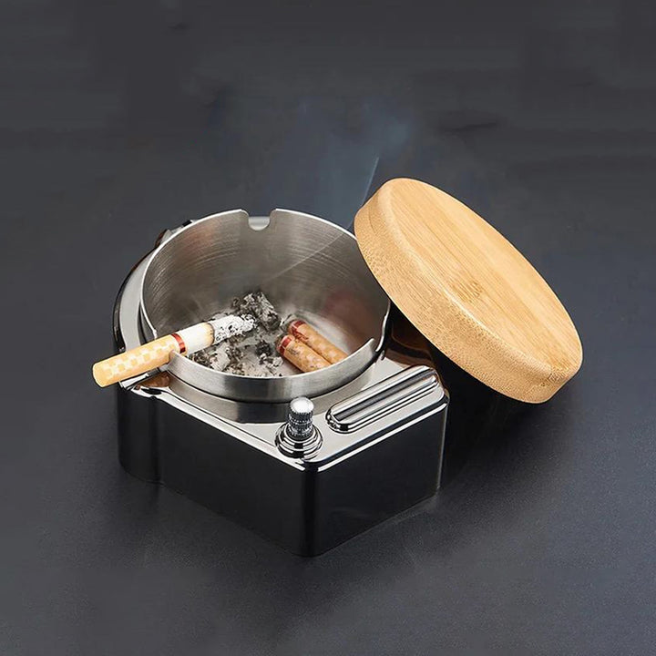 Practical Multifunctional Ashtray With Refillable Lighter High-quality Classic Design 