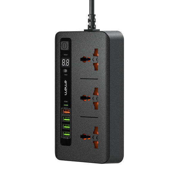 WEWE - SC002 Universal Outlet Fast Charging Power Strip with 3 Power Sockets 