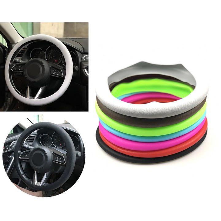 Interior Car Silicone Steering Wheel Cover Heat-Resistant Corrosion-Resistant and Non-Slip