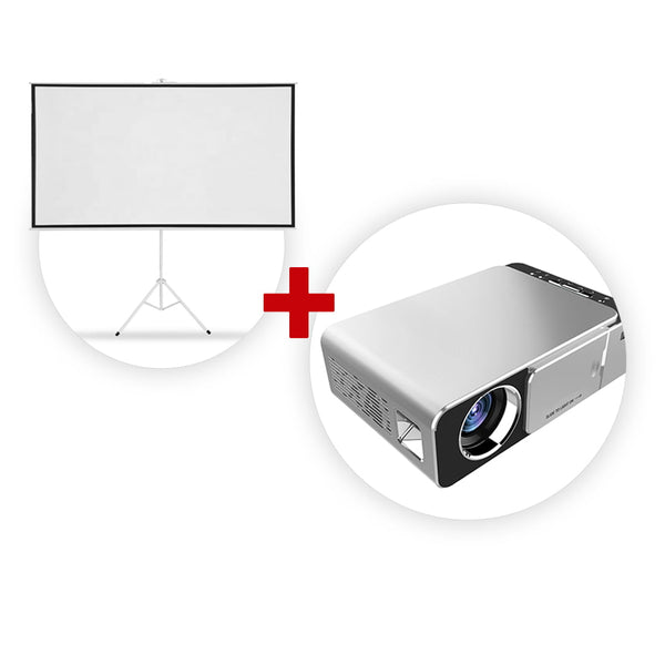 Toprecis T6 cell phone projector 720P + Tripod Projector Screen Type B (210 cm x 115 cm) 