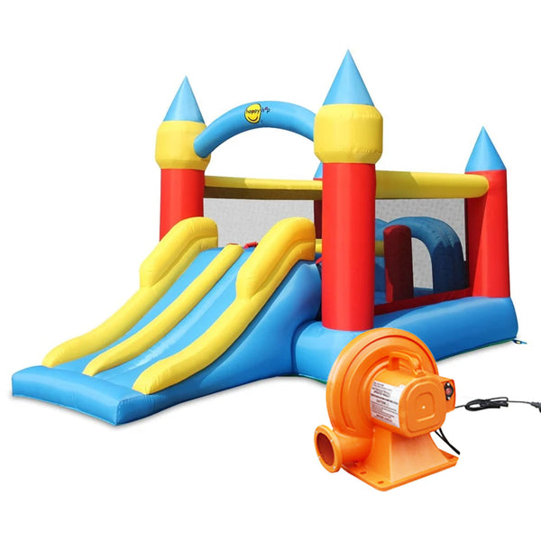 هابي هوب Happy Hop 9474 Double Slide Obstacle Course Castle مع منفاخ كهربائي