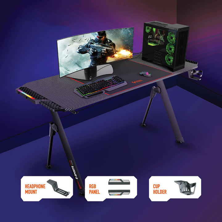 Porodo Gaming E-Sports RGB Desk - PDX513 Black