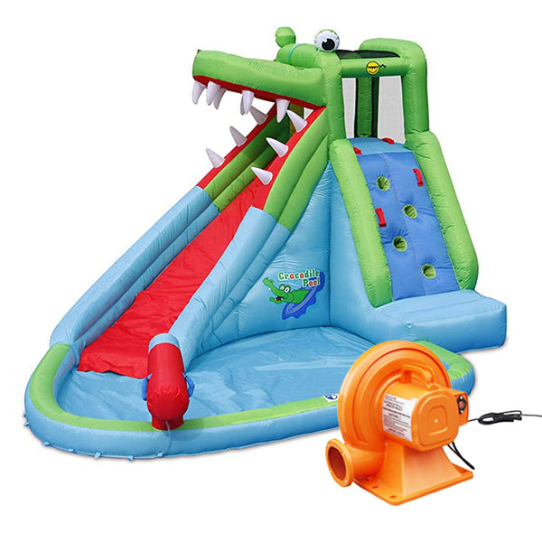 هابي هوب Happy Hop The Crocodile Pool 9240 Bounce House مع منفاخ كهربائي