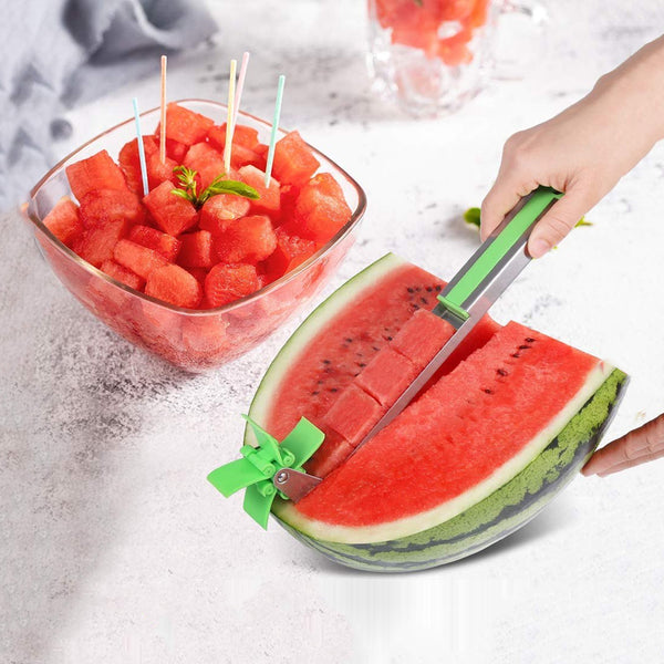 Amazing Melon Cutter Watermelon Cubes Slicer Stainless Steel Cutter Knife Corer