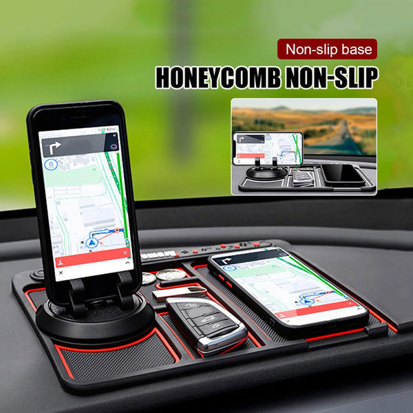 Anti-slip Multifunctional Car Dashboard Mat Keys Cell Phone Stand Holder Pad