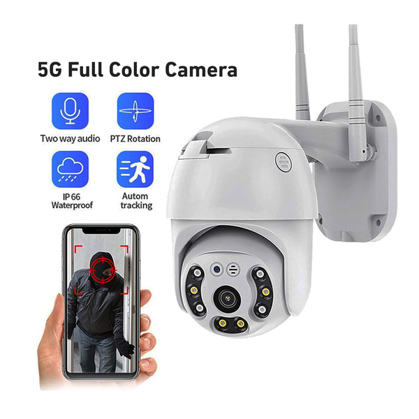 5G WiFi PTZ Camera, 3MP IP Surveillance Camera Full Colour Night Vision