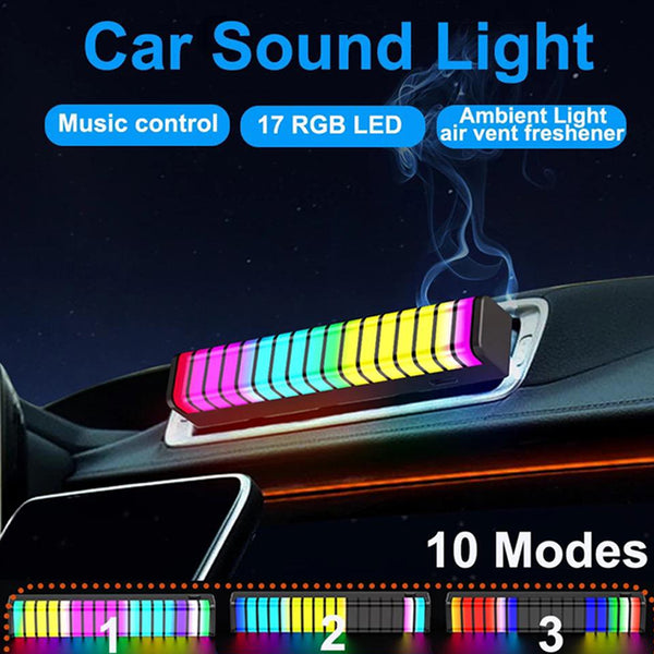 Car Diffuser With RGB LED Musical Lighting Matching Acoustic Rhythm with 10 Light Modes