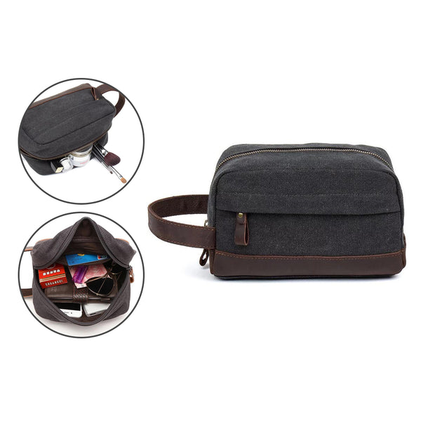 High-Quality Waterproof Unisex Leather Canvas Organizer Bag