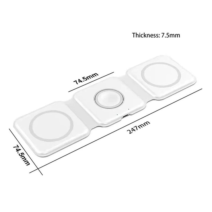 Multifunctional 3-in-1 15W Foldable Wireless Magnetic Charging Dock