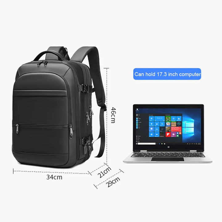 POSO PS-660 Large Expandable Waterproof Anti-Theft Backpack Bag With USB Charging Port