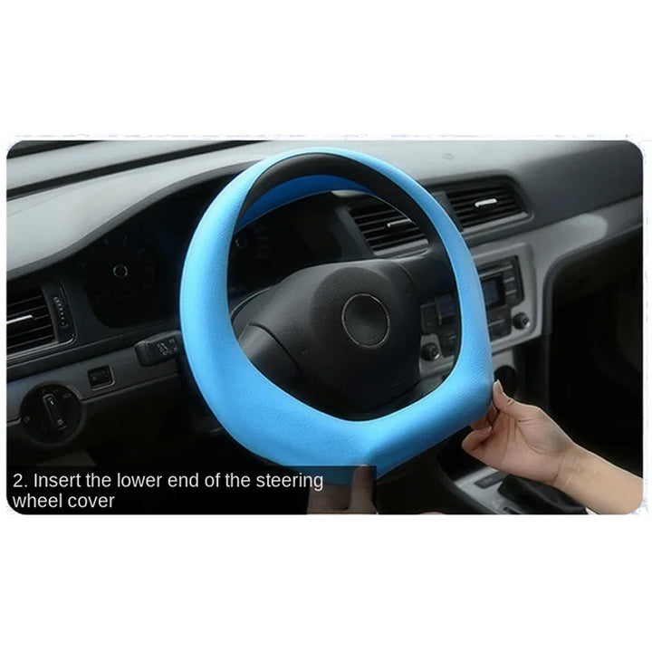 Interior Car Silicone Steering Wheel Cover Heat-Resistant Corrosion-Resistant and Non-Slip