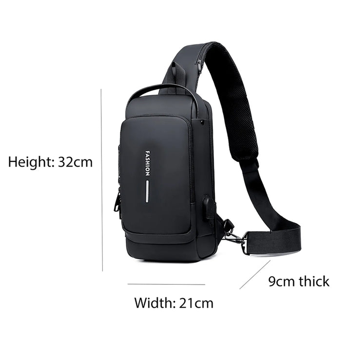 Anti Theft Sling Bag USB Charge Sport Crossbody Anti-Theft Shoulder Backpack