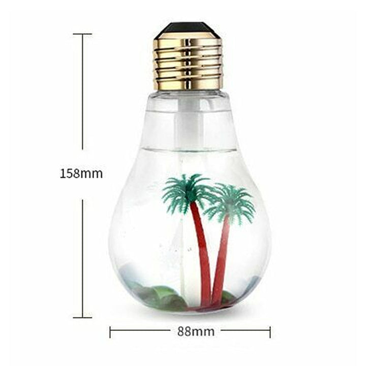 USB Portable Desktop Bulb Air Humidifier, Ultrasonic Humidifier with On/Off 7 Color Changing LED Night Lights