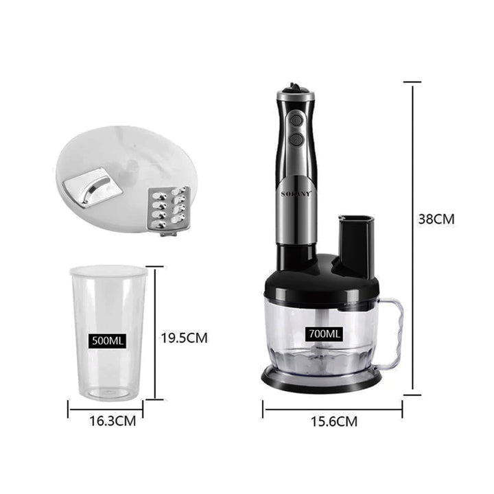 SOKANY 8-in-1 Stainless Steel Sauces Electric Hand Mixer Whisk Meat Grinder Egg Smoothie Paste Blender Eggbeater