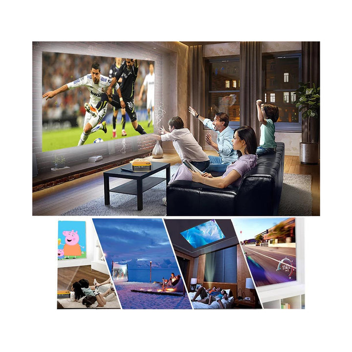 Mini Portable Projector 1080P 14-80 Inches Project Size with HDMI/USB/TF/AV Interfaces