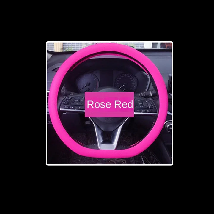 Interior Car Silicone Steering Wheel Cover Heat-Resistant Corrosion-Resistant and Non-Slip