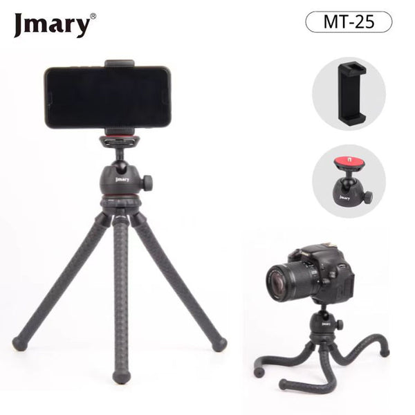 Jmary MT-25 Foldable Adjustable Phone Tripod Stand Fits Devices Up to 6.9 Inch