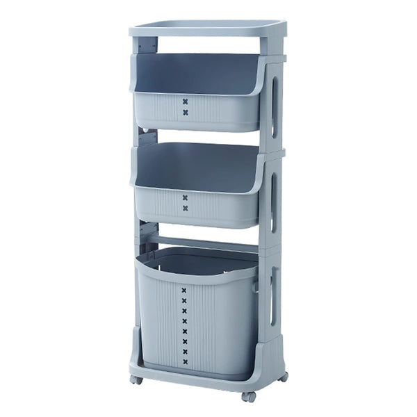 Space-saving 3-Tier Vertical Laundry Basket with Wheels