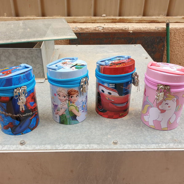 Metal Money Bank Box With a Zipper