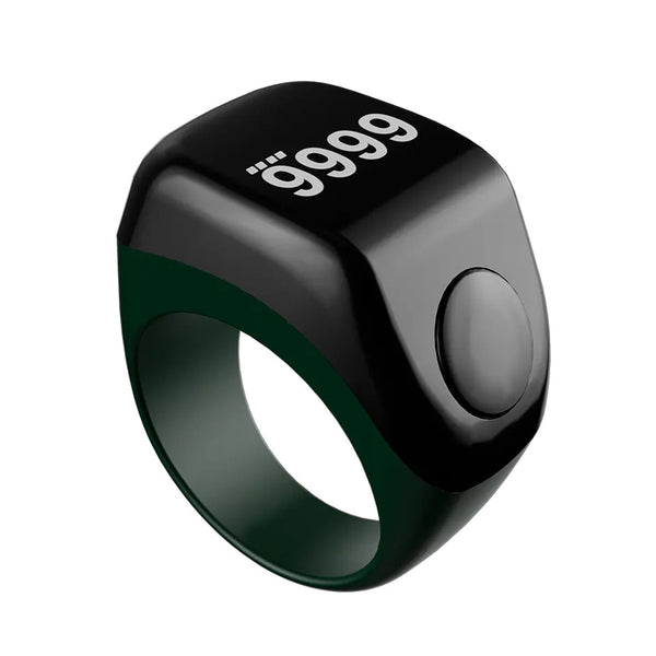 Smart Tasbeeh Ring with Digital Screen (Tasbeeh Counter, Oxygen and Heart Rate Measurement, Step Counter, and Prayer Reminder)