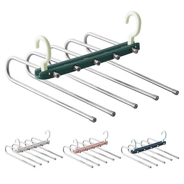 5-rack Stainless Steel Foldable Hanger Space Saving Versatile