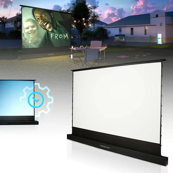 Powerology P100MPS 100'Motorised Projector Screen Auto-Adjustable & Foldable with Remote