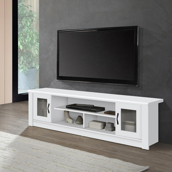 Malaysian TV Table with 2 Transparent Cabinets and 2 Storage Shelves - Model 313