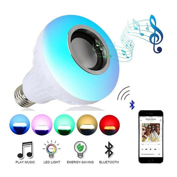 LED Multicolor Light Bulb with Bluetooth Speaker and Remote Control