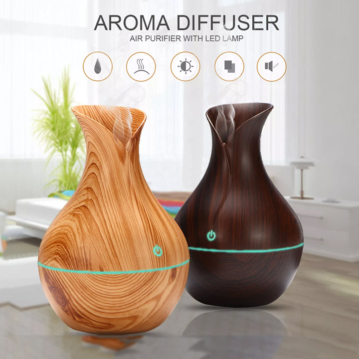 Mini Ultrasonic Aromatherapy Diffuser for Home Office with Air Purifying Cool Mist Humidifier 7 Color Changing LED