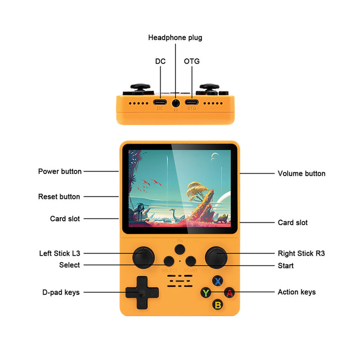 R35S Portable Retro Gaming Console with 15000 Games 3.5 inch