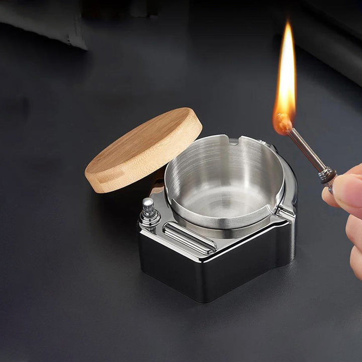 Practical Multifunctional Ashtray With Refillable Lighter High-quality Classic Design 
