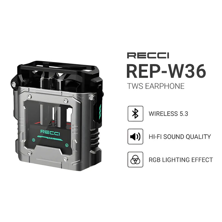 RECCI Wondering Planet Wireless Headphone REP-W36 Equipped with RGB Lighting and Type-C Charging Port 