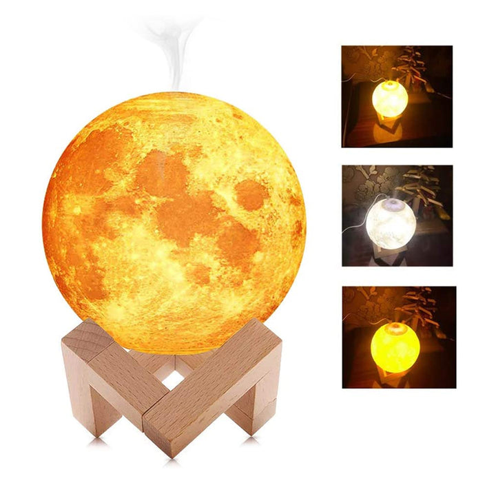 880Ml Air Humidifier 3D Moon with LED Lighting Ultrasonic and a Distinctive Decoration 