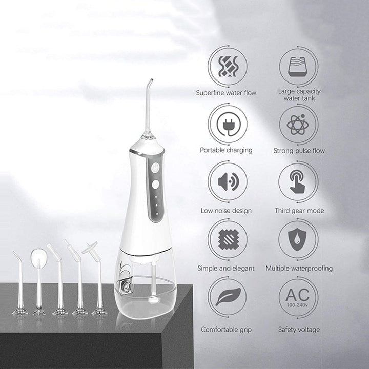 Water Flosser Cordless Teeth Cleaner Dental Oral Irrigator Flosser IPX6 Waterproof