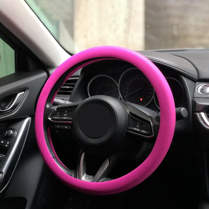 Interior Car Silicone Steering Wheel Cover Heat-Resistant Corrosion-Resistant and Non-Slip