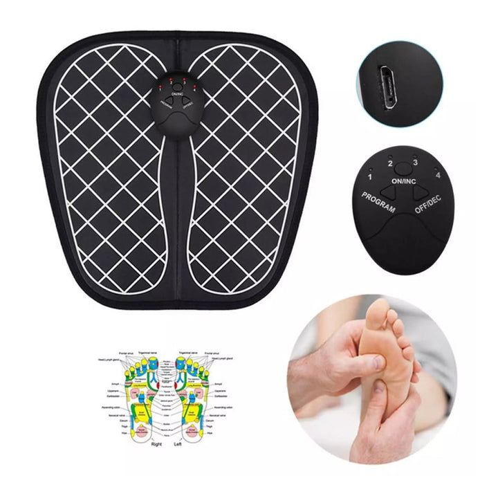 EMS Foot Massager, Portable Electric Foot Massage Mat, Adjustable 6 Vibration Modes