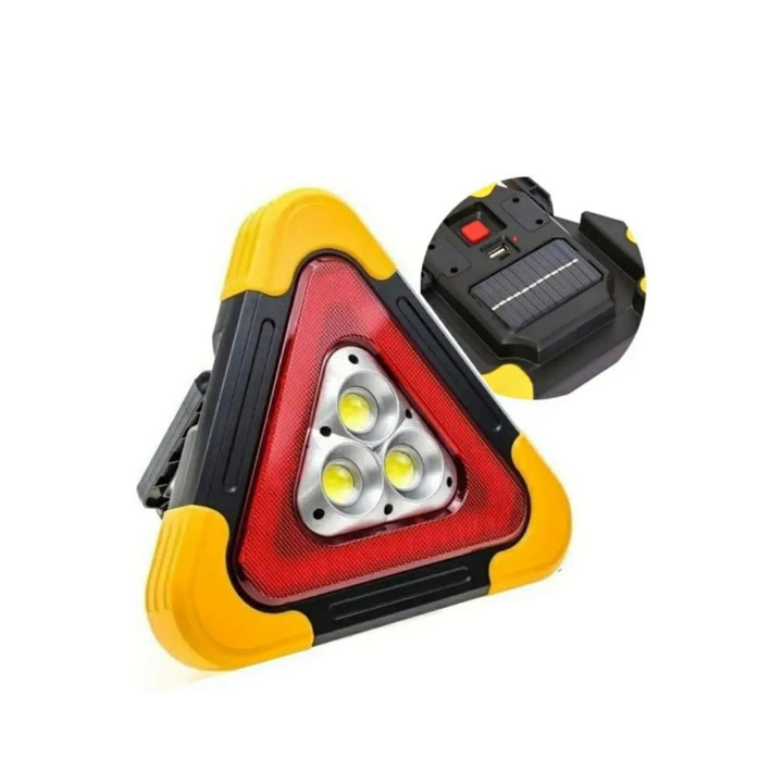 EMERGENCY WARNING TRIANGLE LIGHT - SOLAR & USB CHARGING