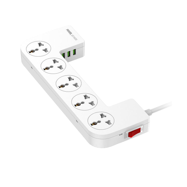 LDNIO Management Power Strip Box SC5309 With 5 Outlets and 3 USB Port -3.1A