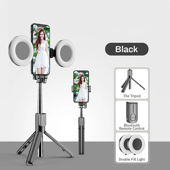 4 In 1 Dual Led Ring Light Selfie Stick