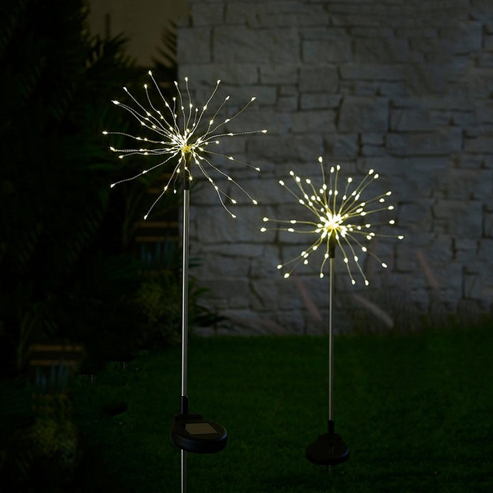 Solar Starburst Stake Light Warm White LED Solar Starburst Lights with 2 Lighting Modes