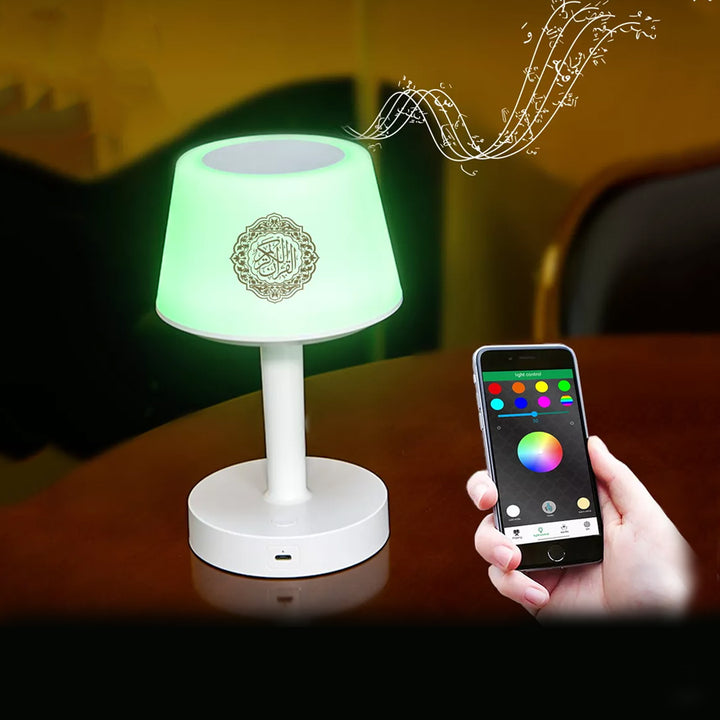 Desk Lamp Qur'an Speaker/Azan Clock/Bluetooth, 7 Colors LED Touch Table Lamp