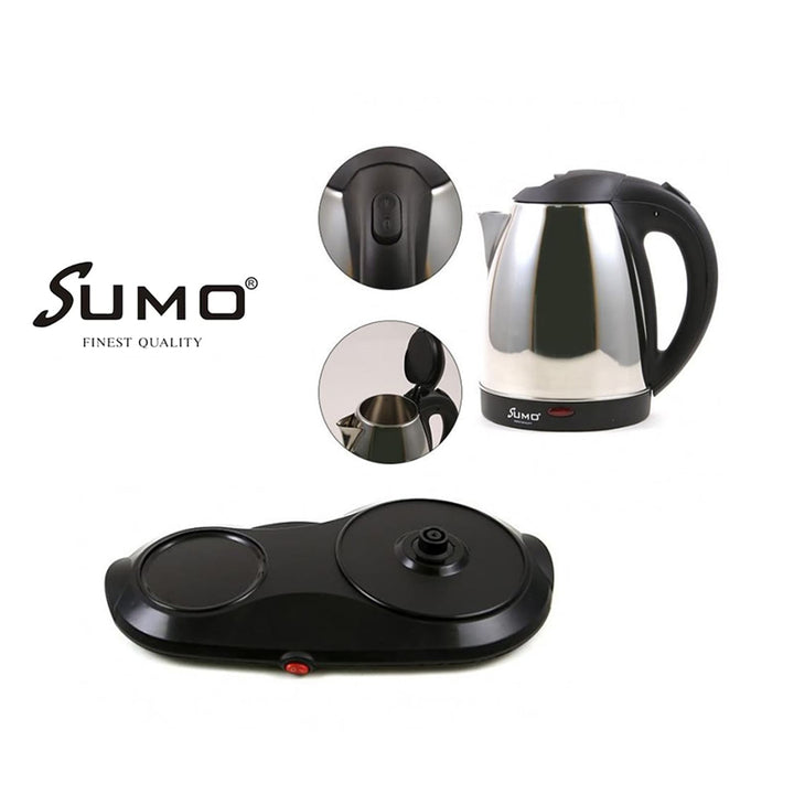 SUMO 1800 W 3 IN 1 TEA TRAY SET ELECTRIC STAINLESS STEEL KETTLE