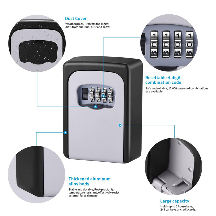 Key Case With Security Lock Holds Up To 5 Keys